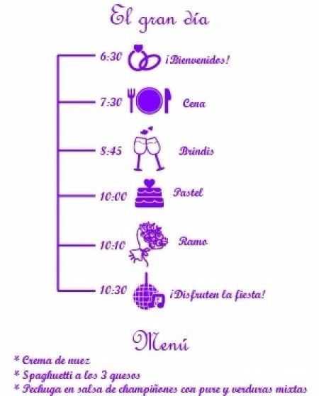 ¿Cómo se llama el itinerario de una boda?