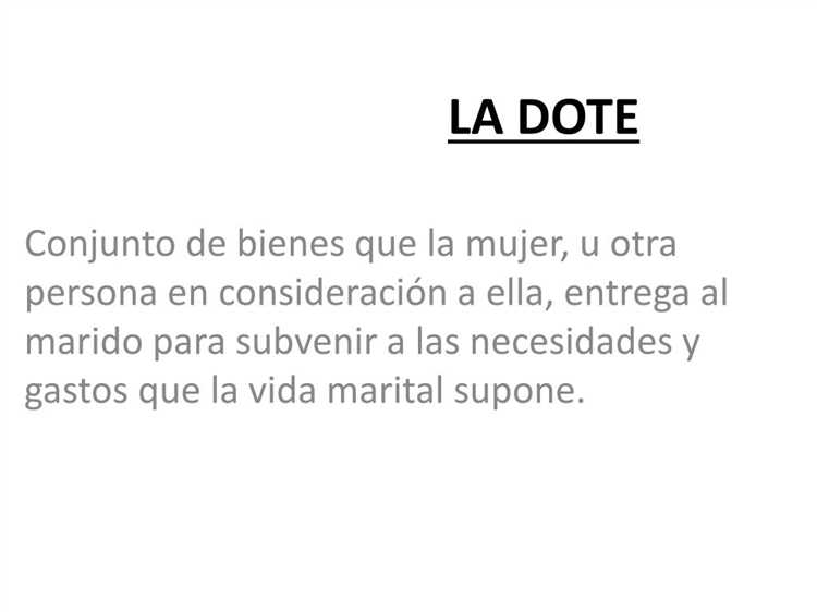 Qué significa la dote